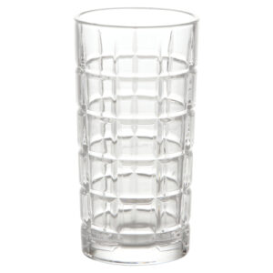 Kit 6 Copos Longos Vidro Lapidado Topázio 340 ml - Lanty