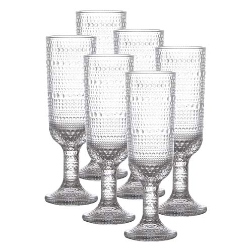 Kit 6 Taças Champagne Pérola Clear 160 ml - Lanty