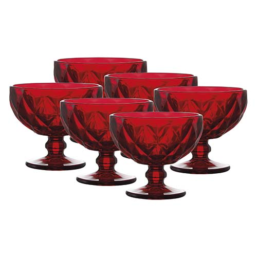 Kit 6 Taças para Sobremesa Diamond Rubi 310 ml - Lanty