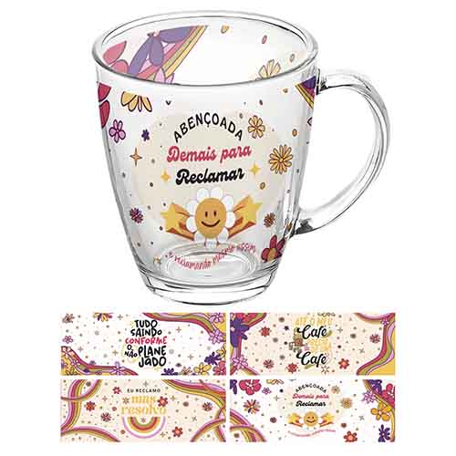 Caneca Estampada Aleatória Abençoada Demais 380 ml - Lanty