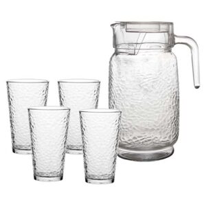 Kit Jarra 2 Litro e 6 Copos Martelados 480 ml - Lanty