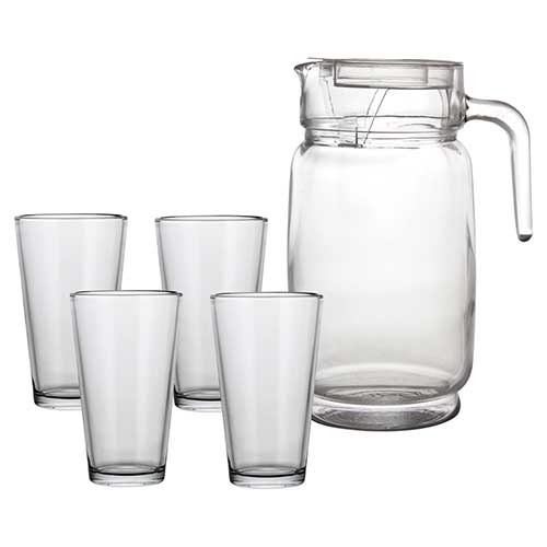 Kit Jarra 2 Litro e 6 Copos Clear 480 ml - Lanty