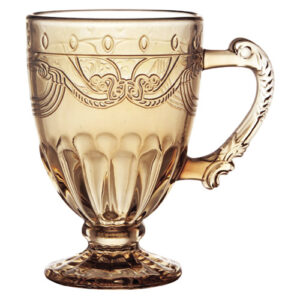 Kit 6 Canecas Vidro Milão Âmbar 190 ml - Lanty