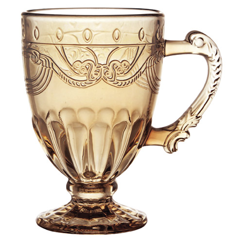 Kit 6 Canecas Vidro Milão Âmbar 190 ml - Lanty