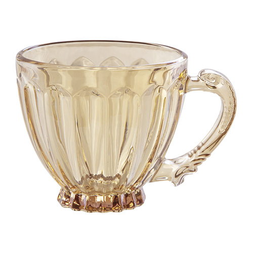 Kit 6 Xícaras Vidro Itália  Âmbar 200 ml - Lanty