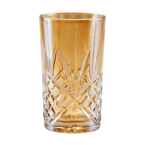 Kit 6 Copos de Vidro Longo Dublin Âmbar 360 ml - Lanty