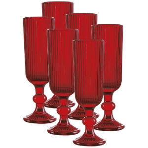 Kit 6 Taças de Vidro para Champagne Versalhes Rubi 160 ml - Lanty