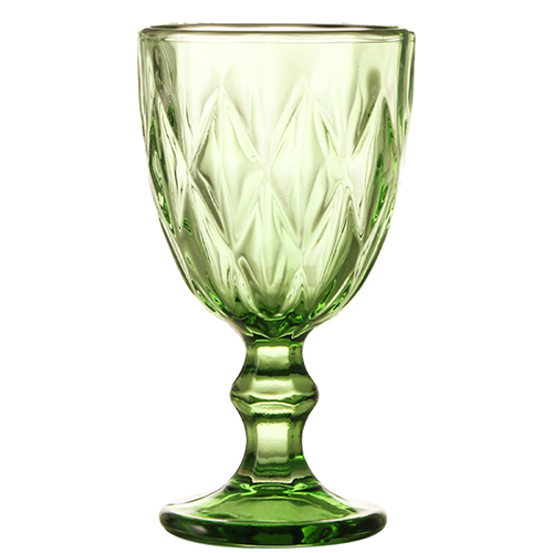 Kit 6 Taças de Vidro Diamond Esmeralda 260 ml - Lanty