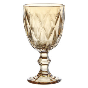 Kit 6 Taças de Vidro Diamond Âmbar 260 ml - Lanty