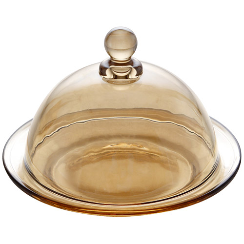 Queijeira de Vidro Clear Âmbar 14 x 10 cm - Lanty