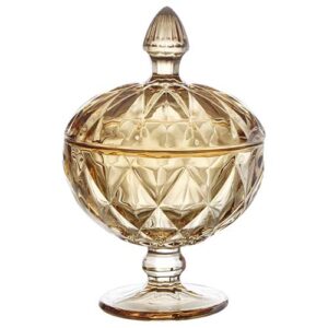 Potiche de Vidro Diamond Âmbar - Lanty