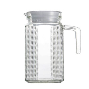 Jarra de Vidro com Textura e Tampa 650 ml - Lanty