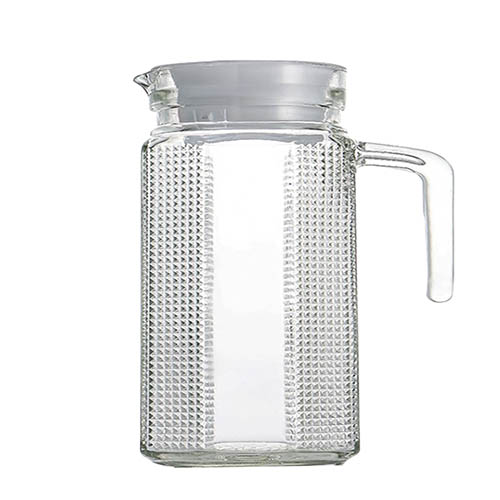 Jarra de Vidro com Textura e Tampa 650 ml - Lanty