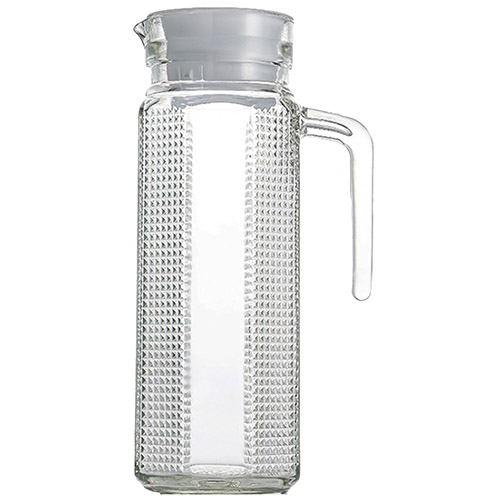 Jarra de Vidro com Textura e Tampa 1