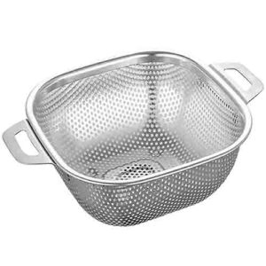 Escorredor Quadrado em Inox Multiuso com Alça 28 cm - Ke Home