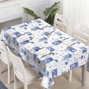 Toalha de Mesa Plástica Azul 140 x 140 cm - Organiz