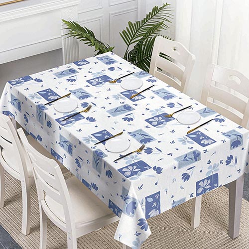 Toalha de Mesa Plástica Azul 140 x 140 cm - Organiz