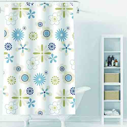 Cortina para Box Listras Cinza e Branco 180 x 180 cm - Organiz