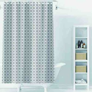 Cortina para Box Listras Azul e Branco 180 x 180 cm - Organiz