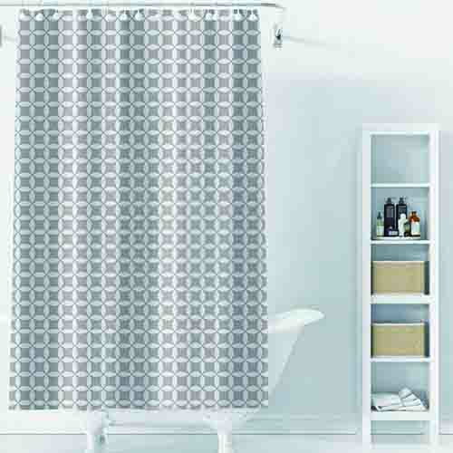 Cortina para Box Listras Azul e Branco 180 x 180 cm - Organiz