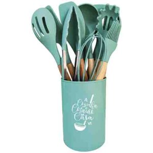 Kit de Utensílios de Cozinha Linha Chicago Turquesa 12 Peças - Ke Home