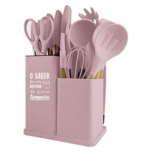 Kit de Utensílios de Cozinha Linha Montana Rosa 19 Peças - Ke Home