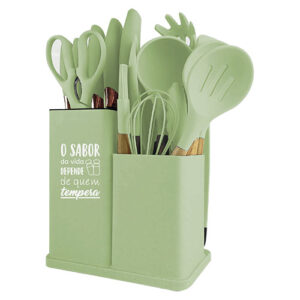 Kit de Utensílios de Cozinha Linha Montana Verde 19 Peças - Ke Home