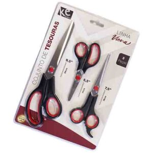 Kit 3 Tesouras para Cabelos Linha Viena - Organiz