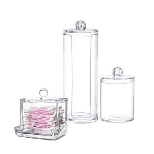 Kit 3 Peças Porta Algodão e Cotonete - Organiz