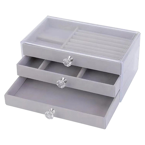 Porta jóias Cristal com 3 Andares - Organiz