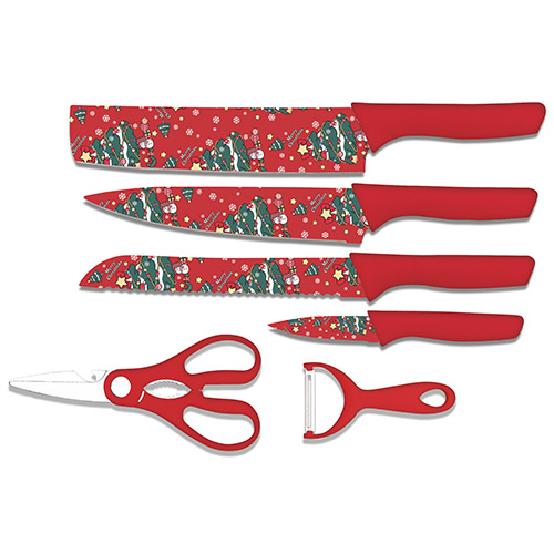 Conjunto de Facas Personalizadas Natalinas Red - Ke Home