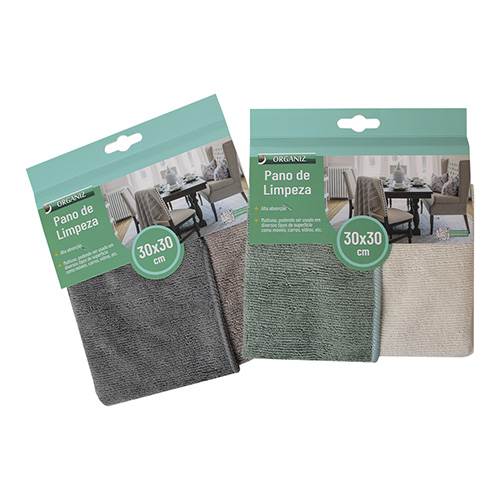Pano de Limpeza 2 Unidades 30 x 30 cm - Organiz