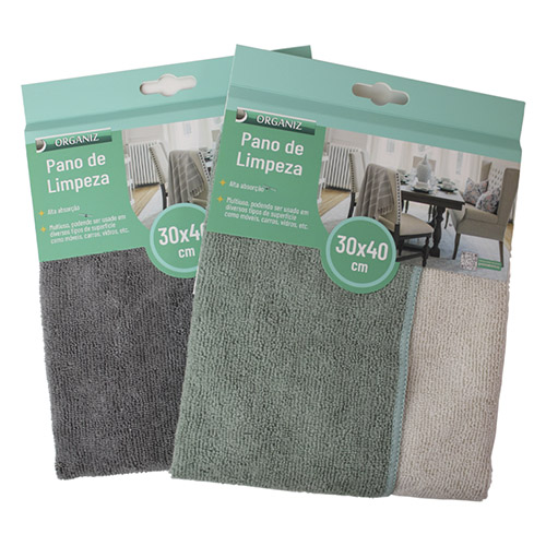 Pano de Limpeza 2 Unidades 30 x 40 cm - Organiz