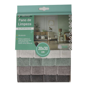 Pano de Limpeza 4 Unidades Quadrados 30 x 30 cm - Organiz