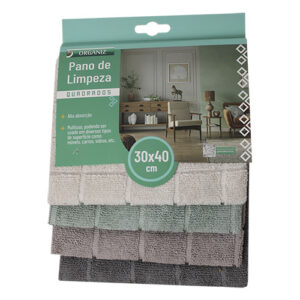 Pano de Limpeza 4 Unidades Quadrados 30 x 40 cm - Organiz