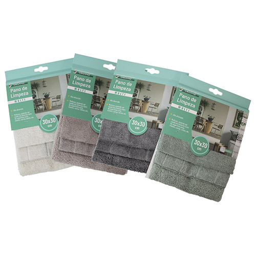 Pano de Limpeza Multi 3 Unidades 30 x 30 cm - Organiz