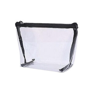 Necessaire Retangular Grande Transparente e Preto 22