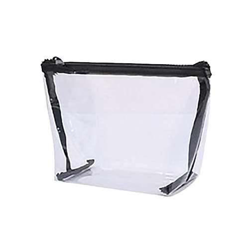 Necessaire Retangular Grande Transparente e Preto 22