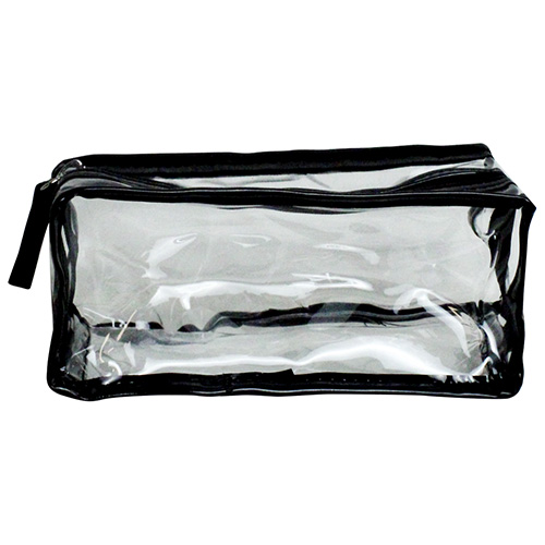 Nécessaire Transparente com Preto 19 x 8 x 8 cm - Organiz