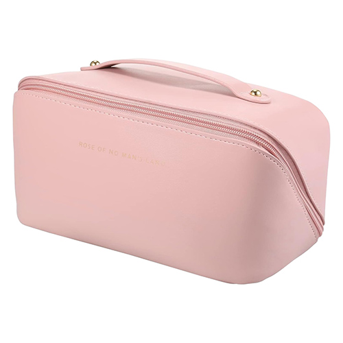 Necessaire Rosa com Divisória 24 x 10 x 11 cm - Organiz