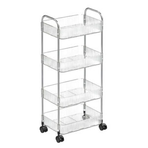 Carrinho Organizador Cromado com rodinhas e 4 Prateleiras - Organiz