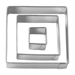 Kit de Cortadores Quadrados Inox 3 peças - Konfektt