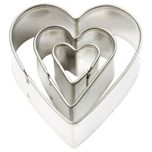 Kit de Cortadores Corações Inox 3 peças - Konfektt