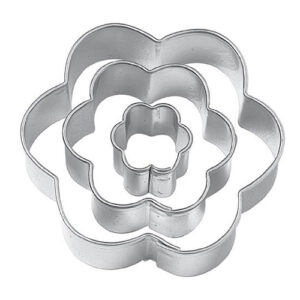 Kit de Cortadores Florais Seis Pétalas Inox 3 peças - Konfektt