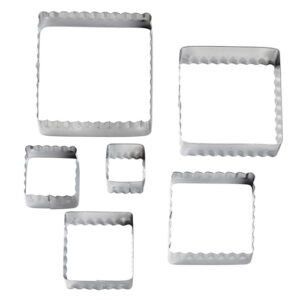 Kit de Cortadores Duplos Quadrados Inox  6 peças - Konfektt