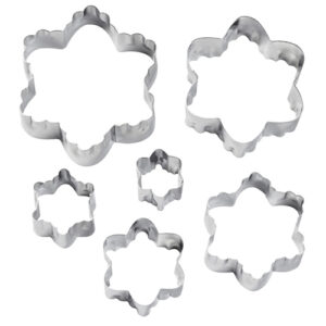 Kit de Cortadores Duplos Seis Pétalas Inox 6 peças - Konfektt