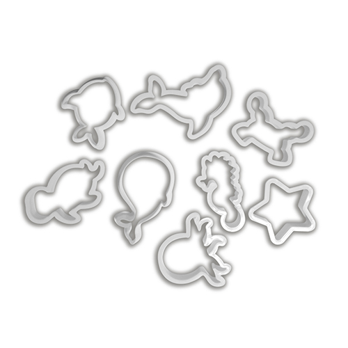 Kit de Cortadores Animais Marinhos 8 peças - Konfektt