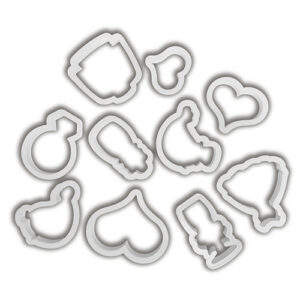 Kit de Cortadores Casamento 10 peças - Konfektt