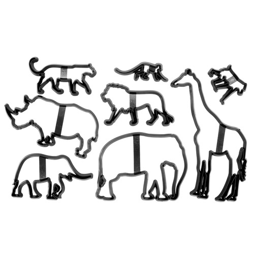 Kit Marcadores e Cortadores Silhueta de Safari 8 peças - Konfektt