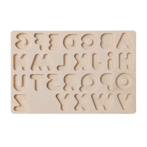 Molde em Silicone Alfabeto Texturizado - Konfektt